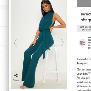 Emerald green Pretty Little Thing jumpsuit